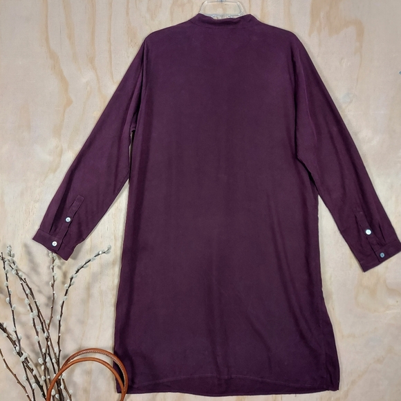 J. Jill Purple Button-Up Shirt Dress, Sz L - Picture 6 of 8